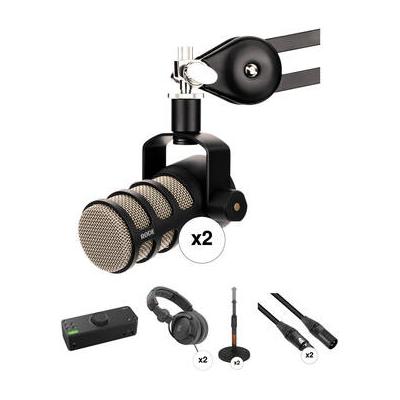 RODE PodMic 2-Person Podcasting Microphone Kit with Audient EVO 8 Desktop 4x4 In PODMIC