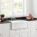 ELLAI Farmhouse Sink 33” White Fireclay Apron Front Single Bowl Undermount Kitchen Sink Reversible Ceramic | Wayfair MC-2043318TRA