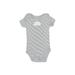 Carter's Short Sleeve Onesie: White Bottoms - Size Newborn