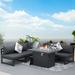 Latitude Run® Gilla 5 - Person Outdoor Seating Group w/ Cushions Metal/Rust - Resistant Metal in Black/Gray | Wayfair