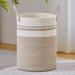 Rosecliff Heights Fabric Laundry Hamper w/ Handles Fabric in Gray/White/Brown | 24 H x 18 W x 18 D in | Wayfair 3E218B111EA141EC9CDAD459BC5B26E0