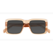 Unisex s square Crystal Brown Acetate,Eco Friendly Prescription sunglasses - Eyebuydirect s Vinca