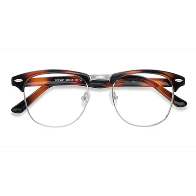 Unisex s browline Tortoise Plastic, Metal Prescription eyeglasses - Eyebuydirect s Coexist