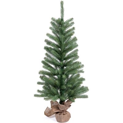 Künstlicher Weihnachtsbaum IC WINTERWORLD "Tannenbaum, künstlicher Christbaum", grün (grün, natur), H:120cm Ø:58cm, Kunststoff, Weihnachtsbäume, Weihnachtsdeko mit Jutebeutel um den Betonfuß Image