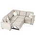 83" L-Shaped Pull Out Sofa Bed Modern Convertible Sleeper Sofa with 2 USB Ports and 2 Power Sockets for Living Room, Bedroom