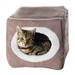 Cozy Cave Enclosed Cube Pet Bed - Light Coffee