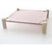 Portable Elevated Pet Cot Bed for Cat Dog Summer Breathable Detachable Raised Cat Kitty Puppy Nest Hammock Lounge Bed Durable Canvas Pine Wood Stand Indoor or Outdoor Use