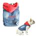 Dog Jeans Jacket Pet Clothes Puppy Denim Jumpsuit Hooded Hoodie for Small Medium Dogs Classic Blue One-Piece Pet Cat Costume Apparel