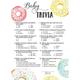 DONUT Baby Shower Game â€” BABY TRIVIA Games â€” Pack of 25 â€” Fun Baby Facts Games Doughnut Theme Baby Shower Trivia Girl or Boy Baby Shower Activity Gender Neutral Pink Blue Baby Shower Games G850-TRV