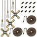 6 Combo Frosted Ceiling Fan Pull Chain Setï¼ŒIncluding 6Pcs Beaded Ball Fan Pull Chain Decorative Extra 12Pcs Beaded and Pull Loop Connectors 3Pcs 36inches Fan Pull Chain Extensionï¼ˆ Bronzeï¼‰