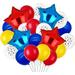 48 Pcs Paw Birthday Party Balloons - Dog Theme Latex Balloon Decorations in Blue White Red and Yellow