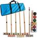 6 Players Croquet Wooden Outdoor Deluxe Sports Set with Carrying Case