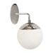 7 in. Dayana 1 Light Halogen Wall Sconce Polished Chrome with White Glass