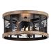 12 in. Kodiak 2 Light Flush Mount Black & Burnished Teak