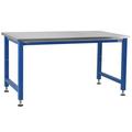 36 x 48 x 30-42 in. Adams Electric Lift Workbenches with Stainless Steel Top Light Blue