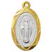 13 in. Two-Tone Sterling Miraculous Pendant with Gold Plated Brass Chain Boxed