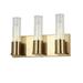 Incandescent Vanity with Three Light Aged Brass & Clear Fluted Glass