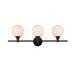 28 in. Elegant Furniture Lighting Cordelia 3 Lights Wall-Mounted Bath Sconce Light Black