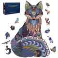 Wooden Animals Shaped Puzzles Wooden Jigsaw Puzzle 3D Fox/Butterfly/Owl Animal Jigsaw Puzzles Toy Preschool Educational Puzzle Montessori Learning Wooden Puzzle Toys Gift for Kids Toddlers Children