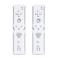 2 Pcs Wii Remote Controller Wireless Remote Gamepad Controller with Wrist Strap Built in Motion Controller for Nintend Wii White