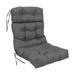 22 x 45 in. Spun Polyester Solid Outdoor Tufted Chair Cushion Cool Gray