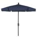 7.5 ft. 6 Rib Crank Champagne Bronze Hex Garden Umbrella with Navy Blue Vinyl Coated Weave Canopy