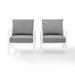 Kaplan 2-Piece Outdoor Seating Set in White with Gray Cushions