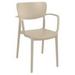 Lisa Outdoor Dining Arm Chair - Taupe - set of 2