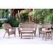 5 Piece Honey Wicker Conversation Set