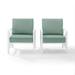 Kaplan 2-Piece Outdoor Seating Set in White with Mist Cushions