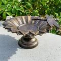 Cast Aluminum Tabletop Birdbath Antique Brass
