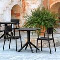 Loft Bistro Set with 27 in. Table Top Black - 3 Piece