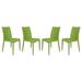 35 x 16 in. Weave Mace Indoor & Outdoor Armless Dining Chair Lime Green - Set of 4