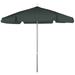 7.5 ft. Hex Garden Umbrella 6 Rib Push Up Bright Aluminum with Forest Green Vinyl Coated Weave Canopy