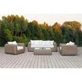 Milo Outdoor & Backyard Wicker Furniture Set with Aluminum Frame & Wicker Coffee Table Brown - 4 Piece