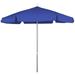 7.5 ft. Hex Garden Umbrella 6 Rib Push Up Bright Aluminum with Pacific Blue Vinyl Coated Weave Canopy