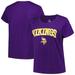 Women's Fanatics Branded Purple Minnesota Vikings Plus Size Arch Over Logo T-Shirt