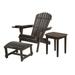 33.75 x 33 x 27.75 in. 2 Foldable Adirondack Chair with Cup Holder Dark Brown