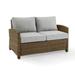 55 x 31.75 x 32.50 in. Bradenton Outdoor Wicker Loveseat Gray & Weathered Brown