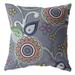 26 in. Gray & Pink Floral Indoor & Outdoor Throw Pillow Multi Color