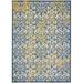 9 x 12 ft. Ivory & Blue Damask Non Skid Indoor & Outdoor Rectangle Area Rug - Ivory and Blue - 9 x 12 ft.