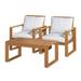 Grafton Eucalyptus Wood Conversation Set with Two Chairs & Rectangle Coffee Table - Set of 3