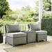 3 Piece Bradenton Outdoor Wicker Conversation Set With Bradenton Gray Outdoor Wicker Gray