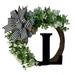 Fdelink Decorative Plaque Unique Last Name Year Round Front Door Wreath with Bow Welcome Sign Garland Creative 26 Letter Farmhouse Wreath for Spring All Seasons Outside Hanger Decor Gift Wreath