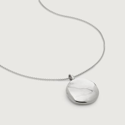 Deia Round Pebble Locket Fine Chain Necklace