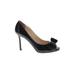 Enzo Angiolini Heels: Pumps Stilleto Cocktail Party Black Print Shoes - Women's Size 9 1/2 - Peep Toe