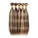 Human Hair Bundles 10 To 22 Inch Pre-Colored Brown Blonde Hair Extensions Double Wefts
