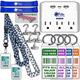Cruise Essentials Must Haves - Cruise Luggage Tags Holder, Cruise Approved Non-Surge Power Strip, Magnet Hooks, Lanyard for Ship Cards, Towel Bands. Cruise Accessories All Cruises, Blue, Black, White,