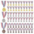 PATIKIL 96 Pieces Gold Silver Bronze Award Medals, 2-Inch Olympic Style Award Medals 1st 2nd 3rd Prizes with Ribbon for Team Games Sports Competitions