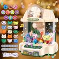 JONRRYIN Claw Machine for Kids, Claw Game Machine with Music, 15 Dolls, 20 Game Coin, 10 Twister, 1 Charging Cable, Claw Catch Toy Vending Machines Gifts for Girls Boys Children 3 4 5 6 7 8 Years Old
